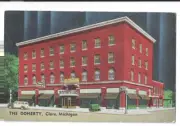 Vintage Michigan Linen Postcard - The Doherty Hotel - Clare - 1949 - EXC Posted