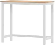 Artiss Bar Table Ari Dining Desk High Solid Wood Kitchen Shelf Wooden White Cafe