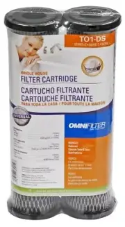 9-3/4" Omnifilter TO1-DS Carbon Impregnated Cellulose 5 mic Filter 2 Pack