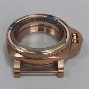 For NH35/36 Movement Electroplating Rose Gold 42MM Case Bezel Red Inner Shadow