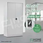 1.8m Steel Storage Cabinet Metal 2 Doors Office Garage Locker Cabinet Grey White