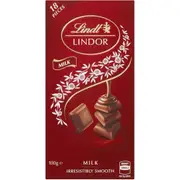 Lindt Lindor Milk Chocolate Block 100g