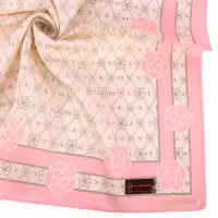 在飛比找momo購物網優惠-【CLATHAS】山茶花字母LOGO菱格紋純綿帕巾(粉紅色)