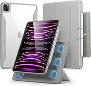 ESR for iPad Pro 12.9 Case, iPad 12.9 Pro Folio Case (2022/2021, 6th/5th Generation) with Pencil Holder, Detachable Magnetic Cover, Vertical Stand, Rebound 360 Series, Grey