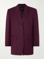 [Anine Bing] Anine Bing - Sara Woven Blazer - Burgundy - large large Burgundy