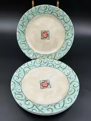 6 Corelle Vitrelle IMPRESSIONS WATERCOLORS Flower Luncheon/Salad Plates 8.5" NEW