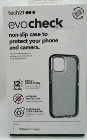 tech21 Evo Check for Apple iPhone 12 Mini 5G with 12 ft Drop Protection, Smokey