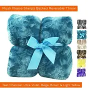 Plush Fleece Light Weight Reversible Throw Blanket Rugs Xmas Gift 130x160cm