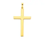 9ct Gold 40mm Plain Cross Pendant