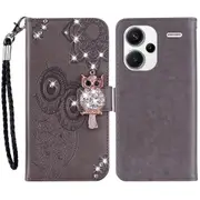 For Xiaomi Redmi Note 13 Pro+ 5G Case Wallet Leather Cover Rhinestone Decor