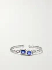 [Sabbadini] Sabbadini - Titanium, Sapphire And Diamond Bangle - Blue - One size One size Blue