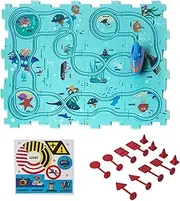 Puzzles Track Play Set Slot Rail Toys Stem Track Puzzle Boards Rail Car Building Toys Track Building Blocks Kids Toddlers, Ocean Theme