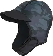 2MM Neoprene Surf Beanie Swim Cap with Chin Strap Adjustable Quick-Drying Diving Cap for Swimming Surfing