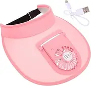 [WOFASHPURET] Cap with Fan Bucket Fans Summer Cap Summer Cooling Fan USB Fan Sun Visor Beach Visor Hat Visor Fan Hat Tank Fan Hat Outdoor Creative Visor Hats Sun Cap Plastic Pink