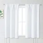 Pure White Half Blackout Thermal Curtains - 38 Inch Width by 54 Inch Length, ...