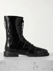 [LEGRES] LEGRES - 05 Paneled Eel Ankle Boots - Black - IT39 IT 39 Black