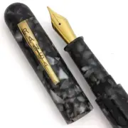 Ranga Acrylic #4C Oversize Fountain Pen - Black Ice, JoWo #6 Nibs, C/C (New)