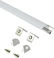 Kounshroled 1616H 10pack 1m/3.3ft V Shape Silver Color led Aluminum Channel Profile with PC Diffuser Cover for led Strip Corner Light Include endcaps and Clips