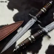 16"INCHES APPROX HAND MADE DAMASCUS STEEL DAGGER BOWIE KNIFE GIFT & HUSBAND