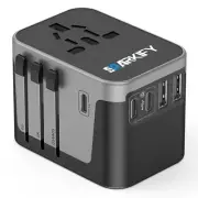 SPARKIFY Universal Travel Adapter 2 USB & 3 Type-C Outlet Converter Plug Power