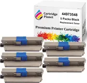 5 Pack Black Compatible Toner Cartridge for OKI 44973548 (2,200 Pages) for OKI C301dn C321dn MC342 MC342dnw