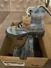 New Doc Dr. Martens 1460 Pascal Combat Boots Size 6 Blue Summer Tie-Dye Tumbled)