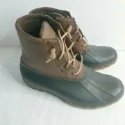 Sperry Top-Sider Boot Sz 9.5 M Duck Brown Leather Women Sts83684
