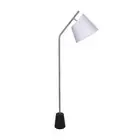Sarantino Metal Floor Lamp Nickel Finish Black Marble Base