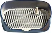 STARTIST Dog Toilet Litter Pan, Indoor Outdoor Lavatory Basin, Portable Litter Box Training Pad Holder Trainer Corner Puppy Potty Tray, Blue L