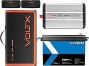 12V 200Ah Lithium Battery + 2KW Inverter + 100W Folding Solar Panel + 2 * 5000mAh Power Bank