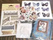 5 PACKS 120+ Pc Bundle Junk Journal Ephemera Paper Stickers Scrapbook Cards Tags