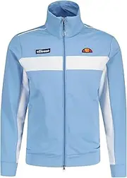 [Ellesse] Riminali Track Top, Light Blue with White Stripe, Full-Zip Sports Jacket