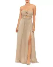 New $278 Aqua Women's Long Sleeveless Sweetheart Maxi Dress A6645