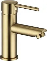 ACA International WELS Bathroom Tap, Bathroom Basin Mixer Tap Vanity Sink Basin Tap Faucet(Brushed Yellow Gold)