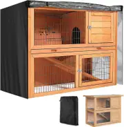 122x50x105cm Rabbit Hutch Cover Double Decker Hutch Dust Cover Waterproof Windproof Rabbit Crate Cover for Winter Outdoor