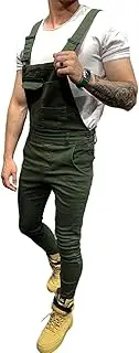 [Cicilin] Men's Denim Trousers Bib Overalls Dungarees Fashion Pants Casual Relaxed Jeans