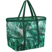 Ayieyill Mesh Beach Bag Tote for Women Foldable Swim Large F/Palm Leaves