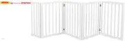 Wooden Pet Gate Fence Safety Barrier Security Door 6 Panels White, Retractable F