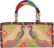 [Craft Trade] Clutch Bags for Women - Rajasthani Hand Embroidered Mini Crossbody Bag Women's Cluches for Wedding Party Gifts