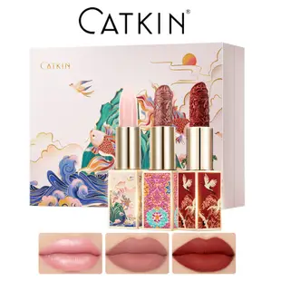 Catkin潤唇膏護膚護唇口紅保濕美容護唇禮物+3支口紅C01 CR129 CO157