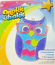 OWL with Glasses Suncatcher Craft Kit Makit & Bakit Kids Teen Baking Crystals
