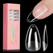 Almond Nail Tips Medium Gel Nails Tips Half Matte Full 360pcs-medium almond