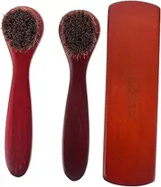 BESPORTBLE 3Pcs Horsehair Brush Kit for Boot Car Seat Cleaning Handle Shoe Polish Applicators for Care Multi Purpose Cleaning Brushes for Shoes Bags Couches