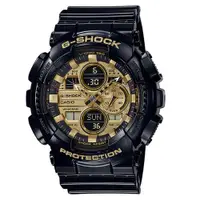 在飛比找蝦皮商城優惠-【CASIO 卡西歐】G-SHOCK 街頭時尚亮黑金流行雙顯