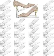 FENRUNXU Shoe Slots Organizer for Closet,21 Pack Shoe Stacker Shoe Rack Organizer for Closet Space Saver Storage Shoe Holder Organization(Transparent)
