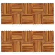 20pcs Decking Tiles Vertical Pattern Acacia Wood Plug-In Tile Outdoor Flooring