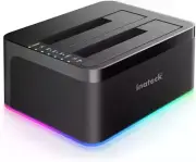 Inateck RGB SATA to USB 3.0 Hard Drive Docking Station with Offline Clone, for