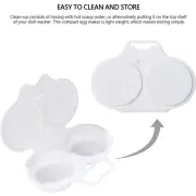 Double Cup Microwave Egg Poacher PP Poached Egg Maker Kitchen