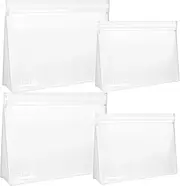 [SPLF] Leakproof Clear Toiletry bags, TSA Approved Quart Size Zipper Bags, BPA Free Travel Makeup Cosmetic Bags for Women Men, Carry on Airport Airline Compliant Bags, White, 2 Large 2 Medium