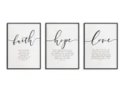 [Namly Design] Faith Hope Love Poster Set - Set of 3